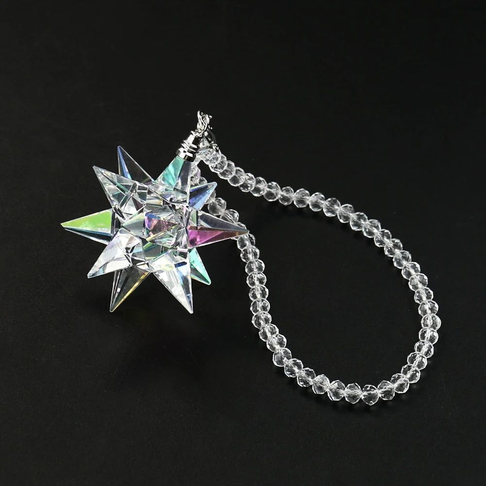 AB Crystal Meteor Hammer Car Pendant Rainbow Suncatcher Hanging Ornament For Rearview Mirror Home 0