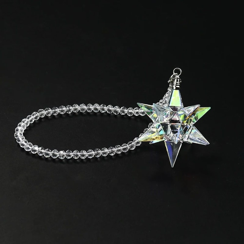 AB Crystal Meteor Hammer Car Pendant Rainbow Suncatcher Hanging Ornament For Rearview Mirror Home 1