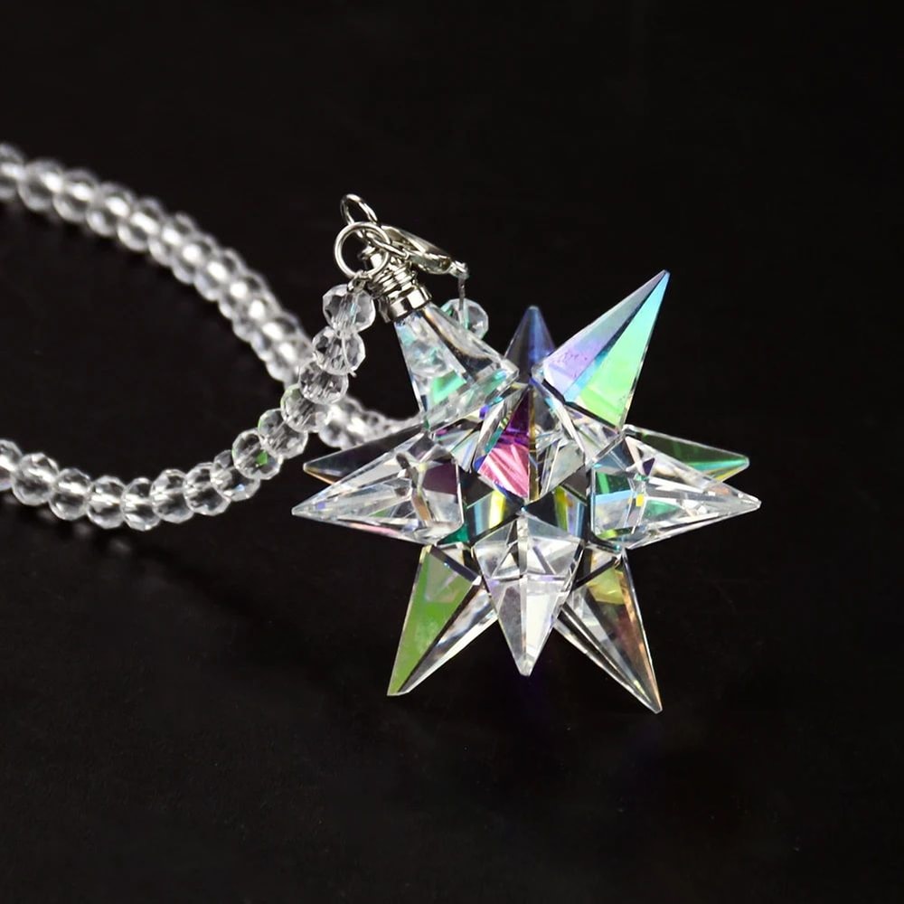 AB Crystal Meteor Hammer Car Pendant Rainbow Suncatcher Hanging Ornament For Rearview Mirror Home 2