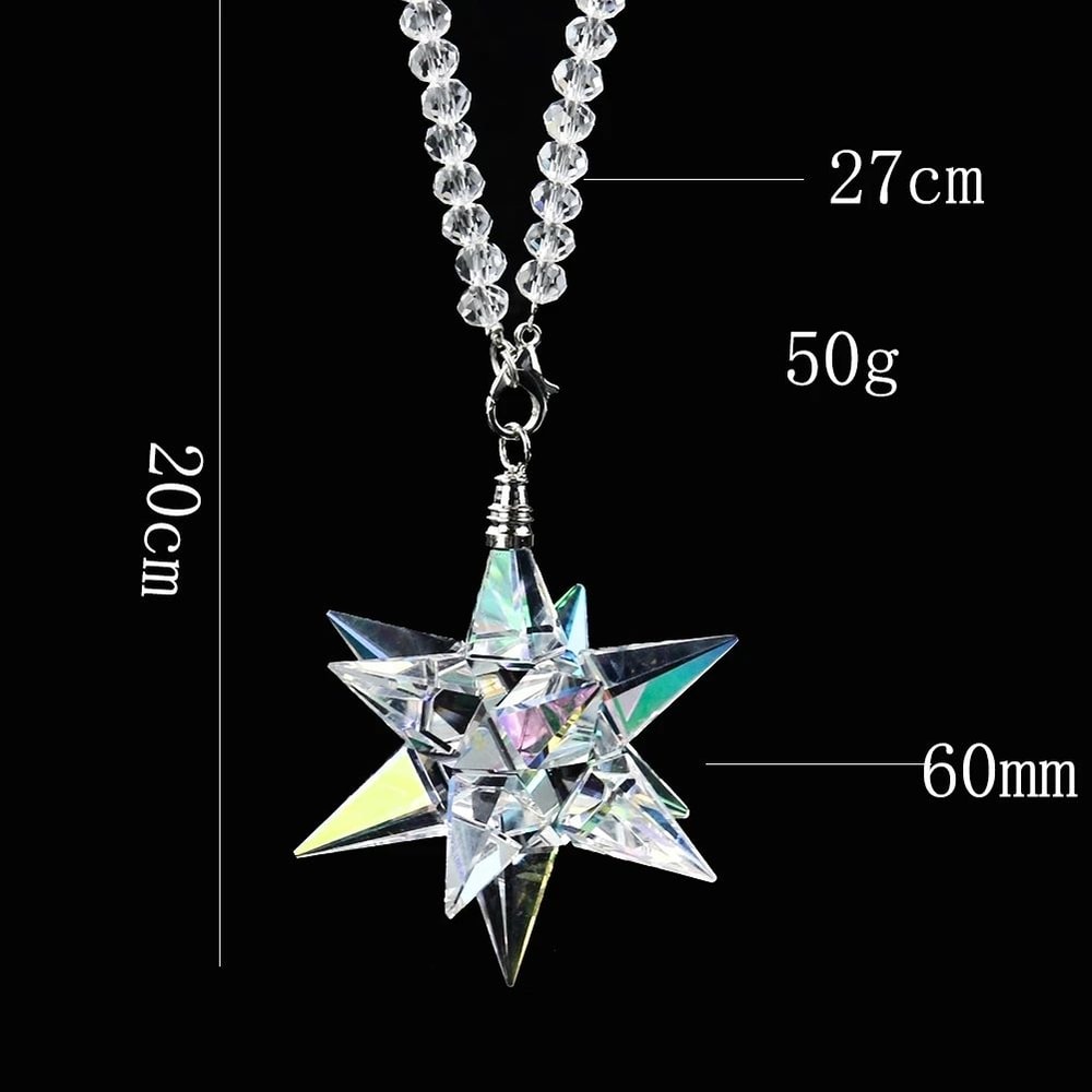 AB Crystal Meteor Hammer Car Pendant Rainbow Suncatcher Hanging Ornament For Rearview Mirror Home 3