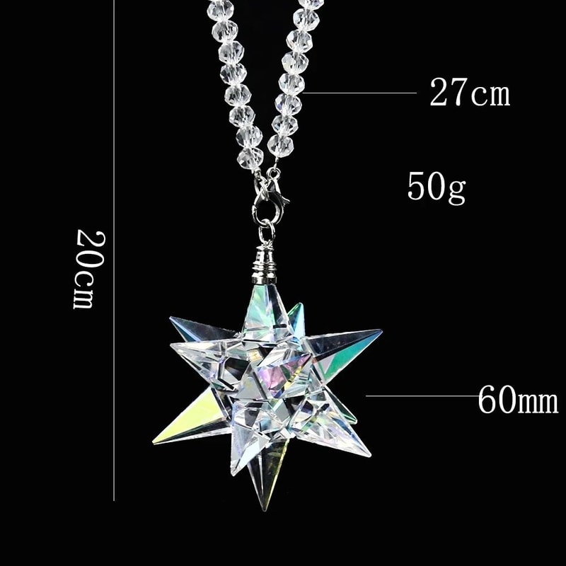 AB Crystal Meteor Hammer Car Pendant Rainbow Suncatcher Hanging Ornament For Rearview Mirror Home 3