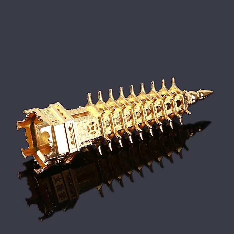 Feng Shui Wenchang Pagoda Tower Statue Zinc Alloy 3D Lucky Scholar Ornament For Home Office Decor