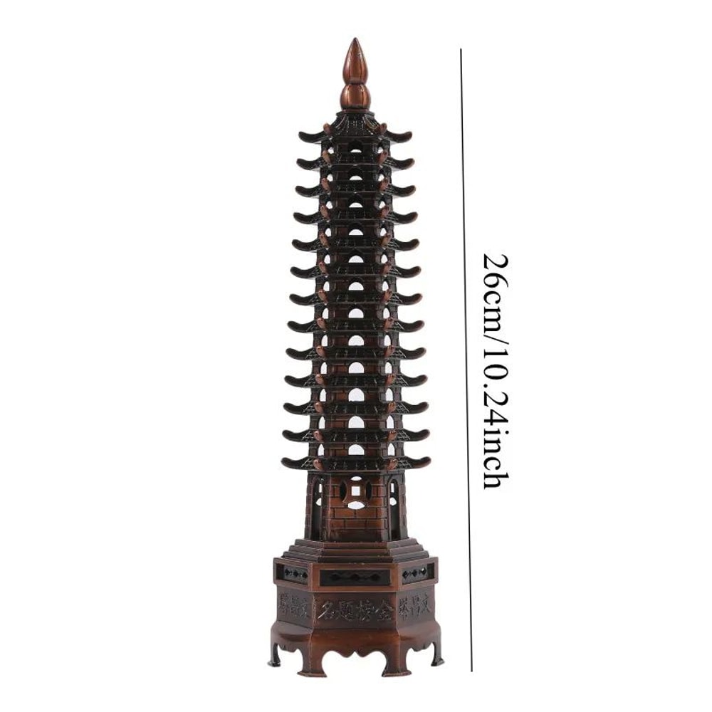 Feng Shui Wenchang Pagoda Tower Statue Zinc Alloy 3D Lucky Scholar Ornament For Home Office Decor 11