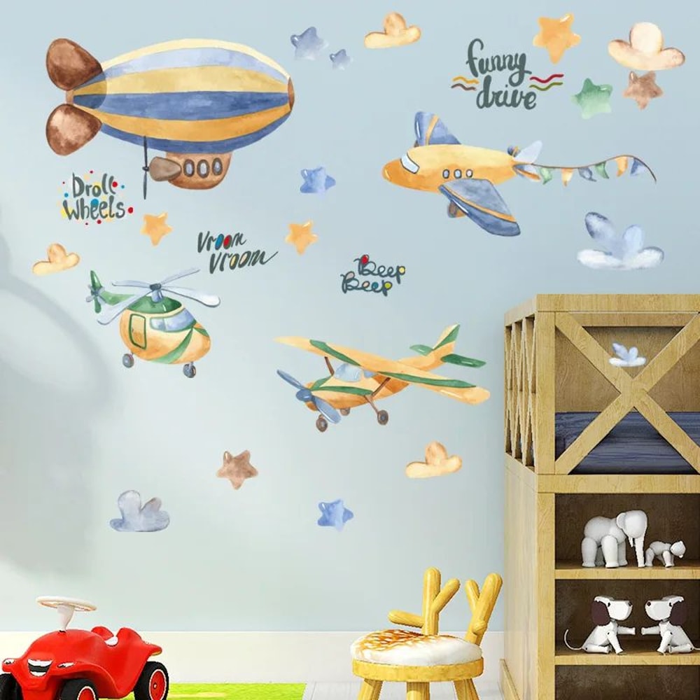 Astronaut Space Wall Stickers Set Removable PVC Galaxy Decals For Kids Room Nursery Decor 3