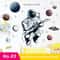 Astronaut Space Wall Stickers Set Removable PVC Galaxy Decals For Kids Room Nursery Decor 7