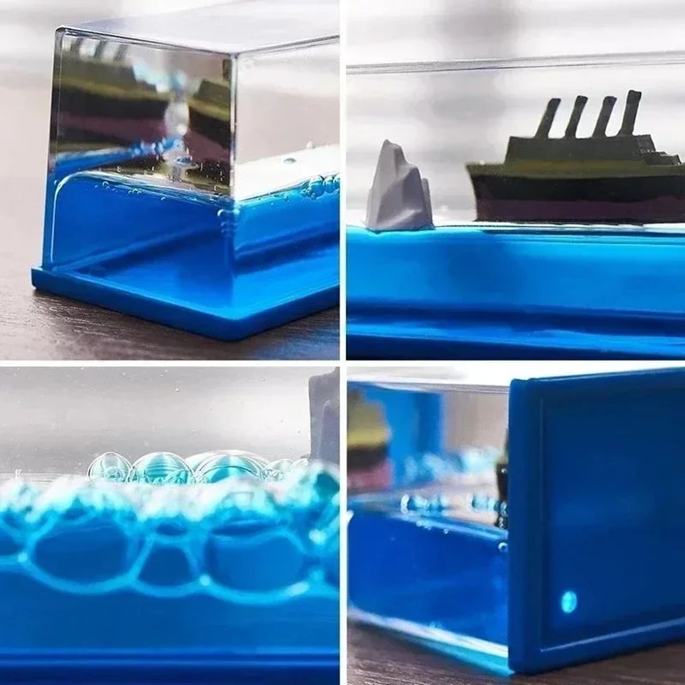 Black Pearl Liquid Motion Ship Bottle Floating Acrylic Fluid Toy Decor For Desk Home 4