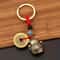 Vintage Lucky Cat Keychain Figurine Alloy Maneki Neko Feng Shui Talisman For Wealth Good Fortune 0
