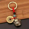 Vintage Lucky Cat Keychain Figurine Alloy Maneki Neko Feng Shui Talisman For Wealth Good Fortune 0