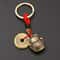 Vintage Lucky Cat Keychain Figurine Alloy Maneki Neko Feng Shui Talisman For Wealth Good Fortune 2