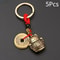 Vintage Lucky Cat Keychain Figurine Alloy Maneki Neko Feng Shui Talisman For Wealth Good Fortune 7