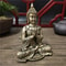 Thai Meditation Buddha Statue Bronze Finish Resin Feng Shui Figurine For Peace Prosperity Decor 5