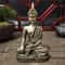 Thai Meditation Buddha Statue Bronze Finish Resin Feng Shui Figurine For Peace Prosperity Decor 7