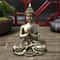 Thai Meditation Buddha Statue Bronze Finish Resin Feng Shui Figurine For Peace Prosperity Decor 8