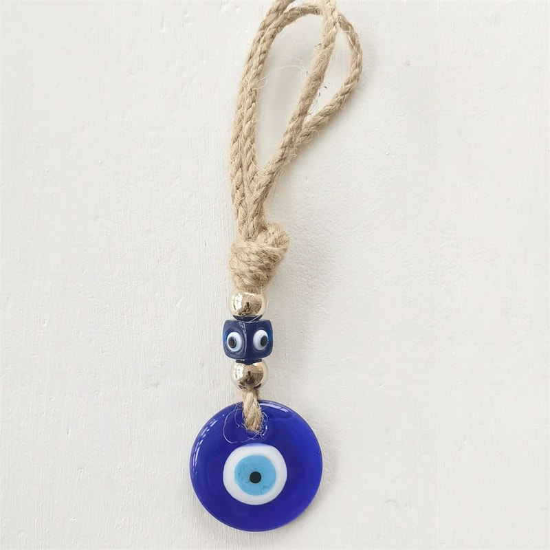 Handcrafted Evil Eye Glass Wall Hanging Blue Eye Protection Pendant For Home Decor 9