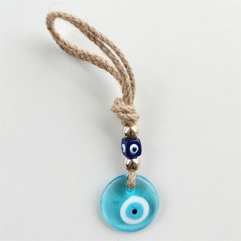 Handcrafted Evil Eye Glass Wall Hanging Blue Eye Protection Pendant For Home Decor 10