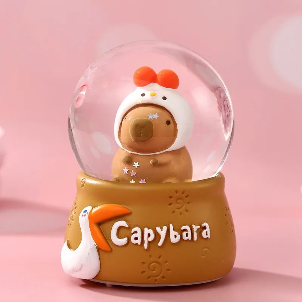 Luminous Capybara Crystal Ball Ornament Cute Animal LED Desk Decor For Home Gifts 3