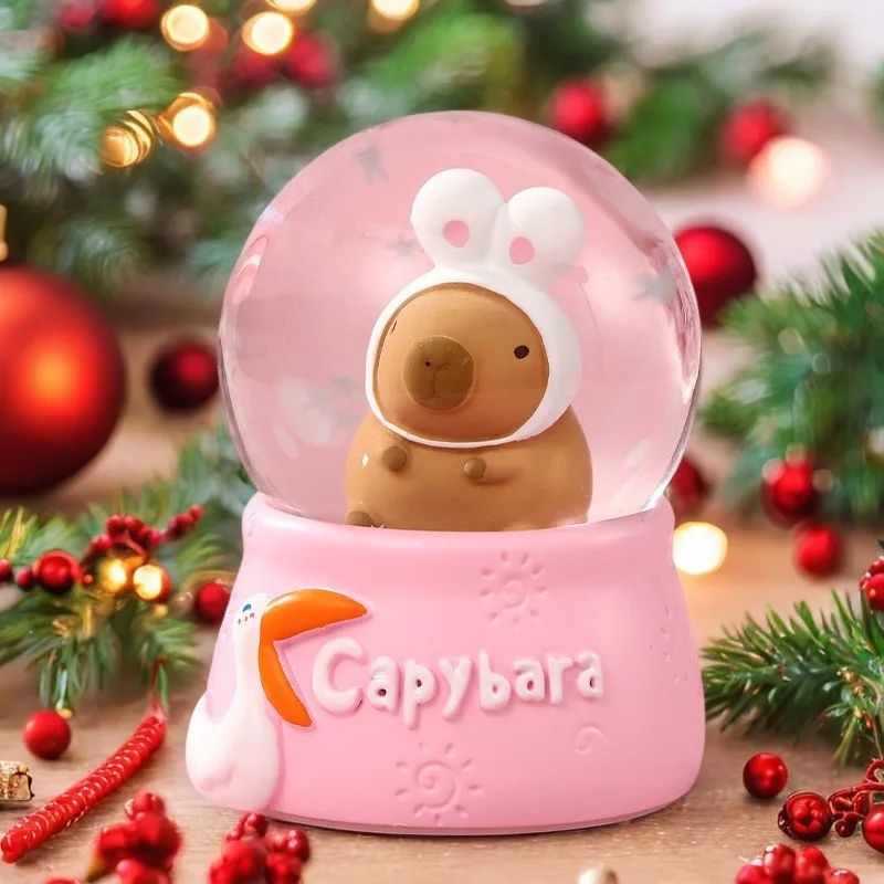 Luminous Capybara Crystal Ball Ornament Cute Animal LED Desk Decor For Home Gifts 4