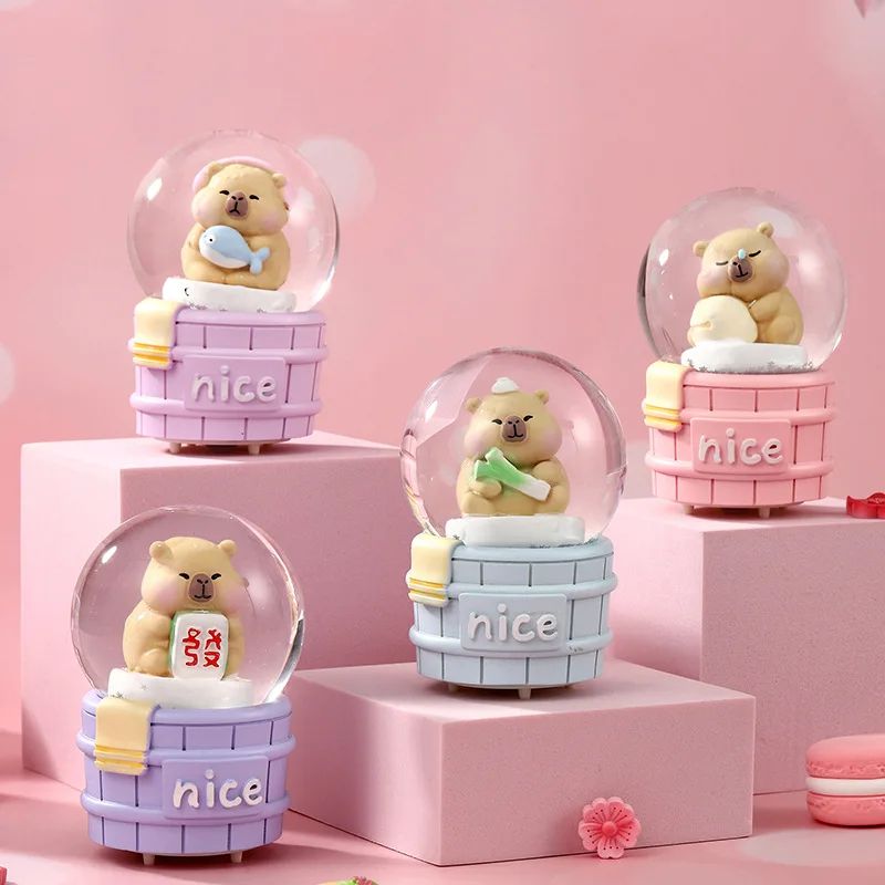 Luminous Capybara Crystal Ball Ornament Cute Animal LED Desk Decor For Home Gifts 7