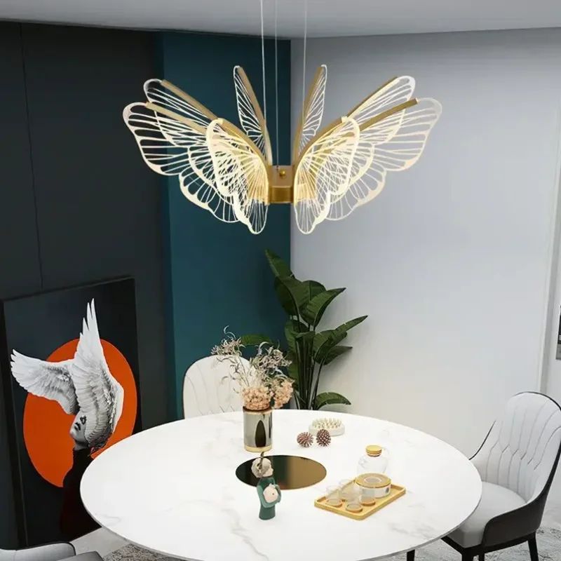 Modern Butterfly Acrylic LED Chandelier Minimalist Hanging Light For Living Room Bedroom Kitchen 0