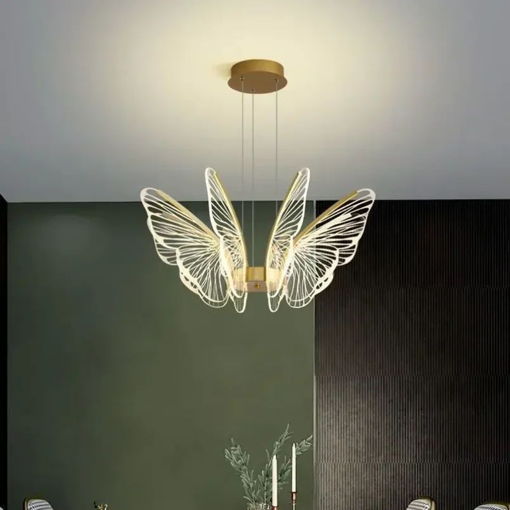 Modern Butterfly Acrylic LED Chandelier Minimalist Hanging Light For Living Room Bedroom Kitchen 1