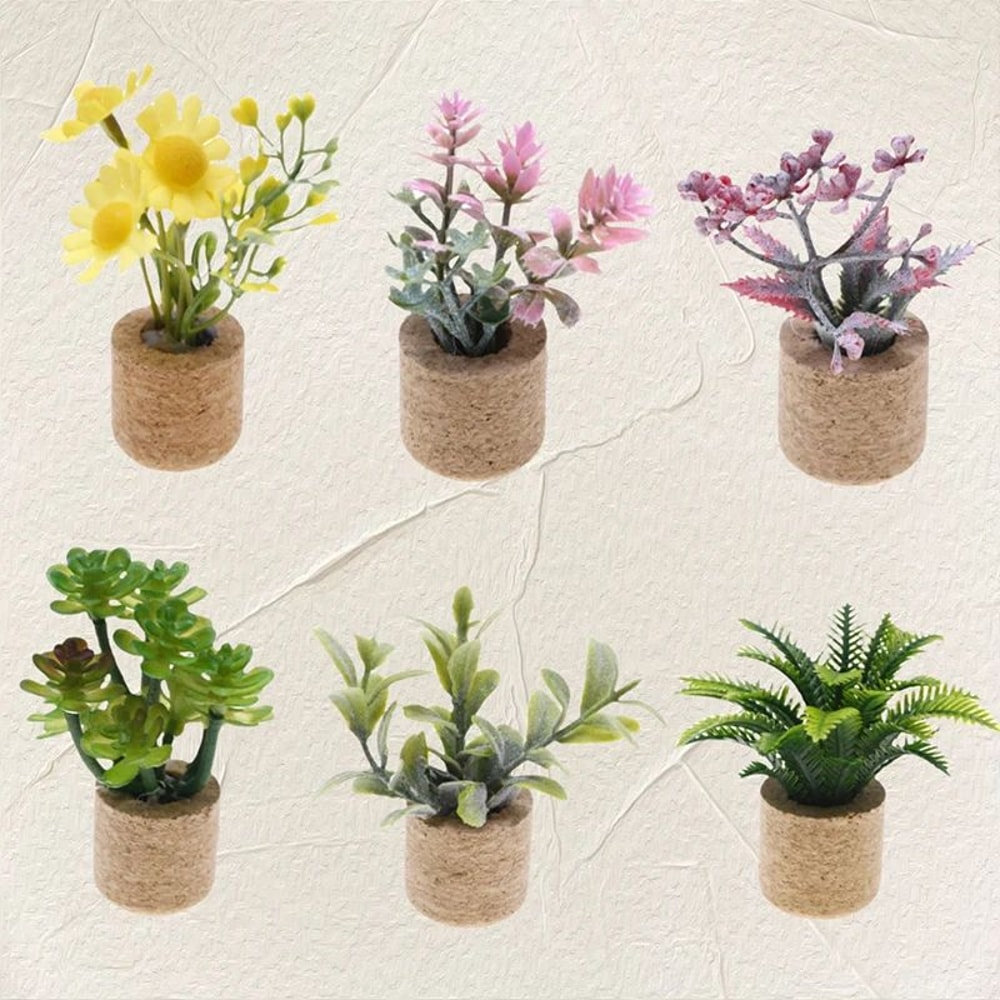 Miniature Dollhouse Potted Plants Realistic Greenery Decor For 112 Scale Mini Garden DIY Scenes 1