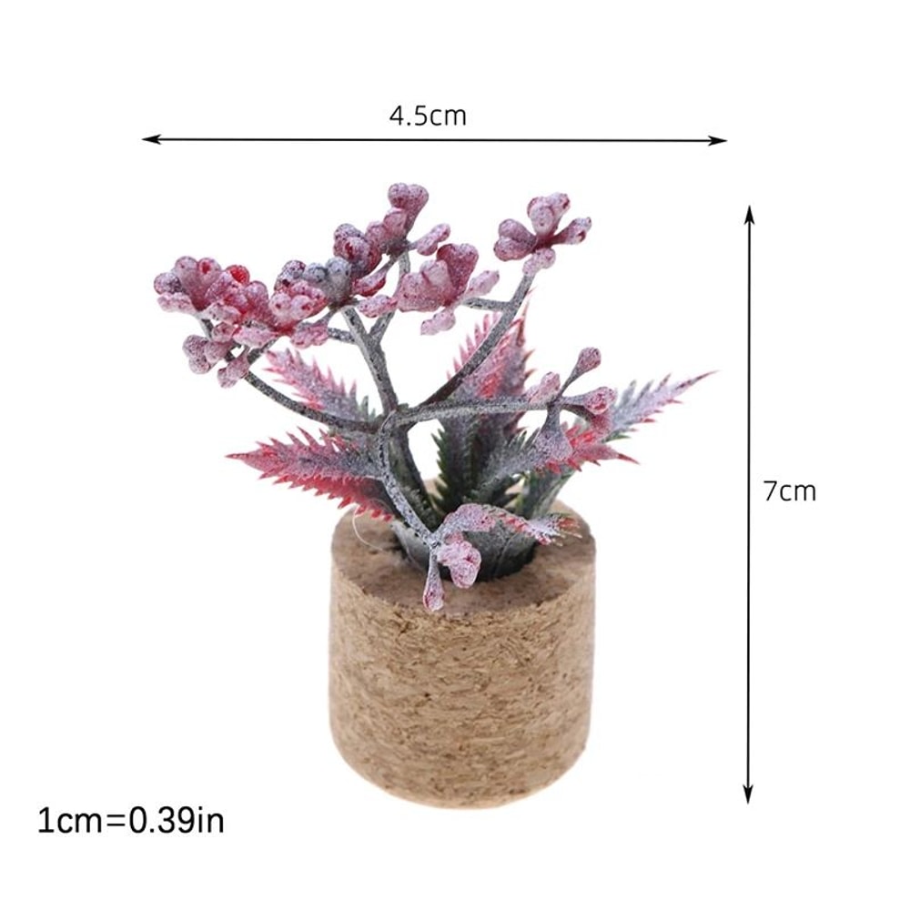 Miniature Dollhouse Potted Plants Realistic Greenery Decor For 112 Scale Mini Garden DIY Scenes 6