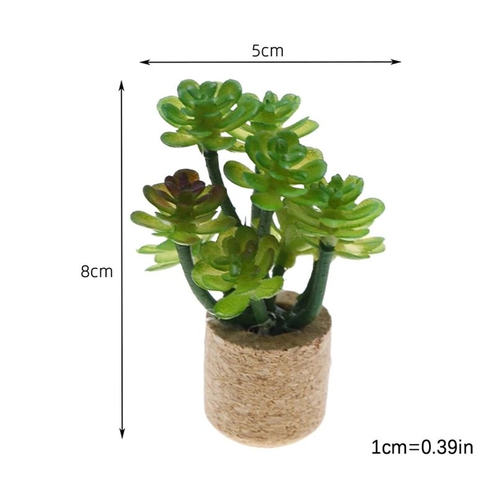 Miniature Dollhouse Potted Plants Realistic Greenery Decor For 112 Scale Mini Garden DIY Scenes 7