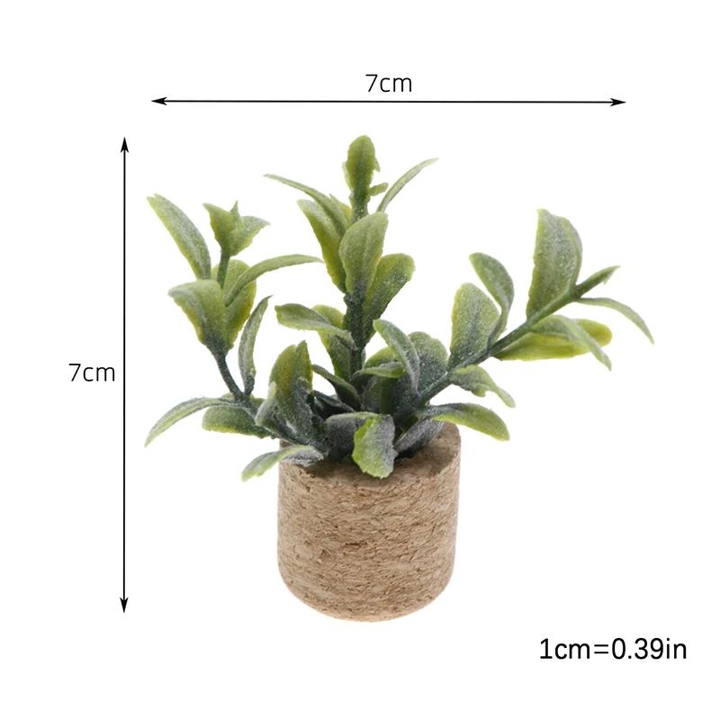 Miniature Dollhouse Potted Plants Realistic Greenery Decor For 112 Scale Mini Garden DIY Scenes 8