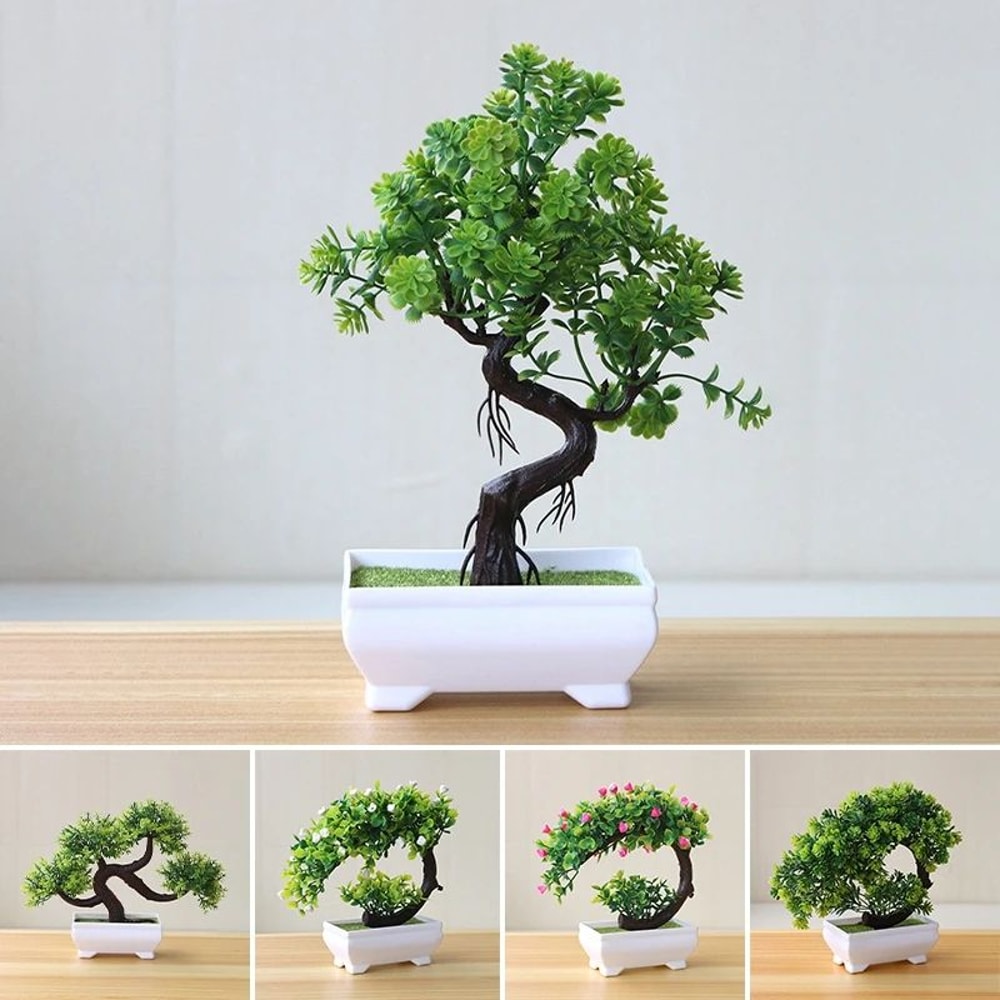 Artificial Bonsai Potted Plant Realistic Mini Tree Decor For Home Office Garden Display 0