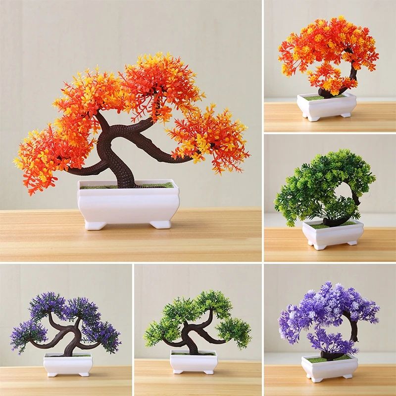 Artificial Bonsai Potted Plant Realistic Mini Tree Decor For Home Office Garden Display 2