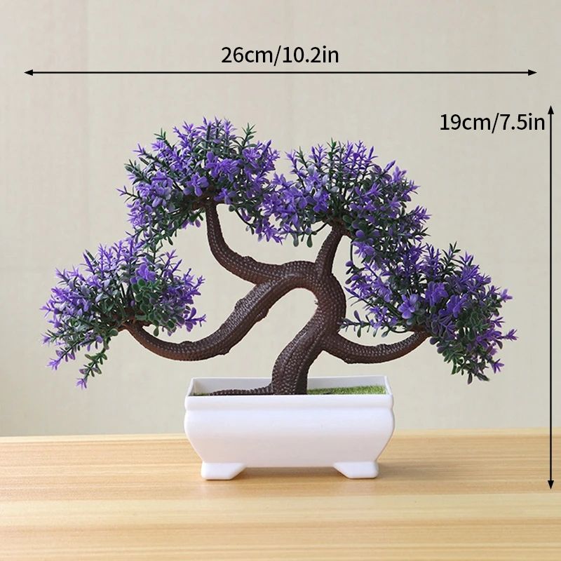 Artificial Bonsai Potted Plant Realistic Mini Tree Decor For Home Office Garden Display 19