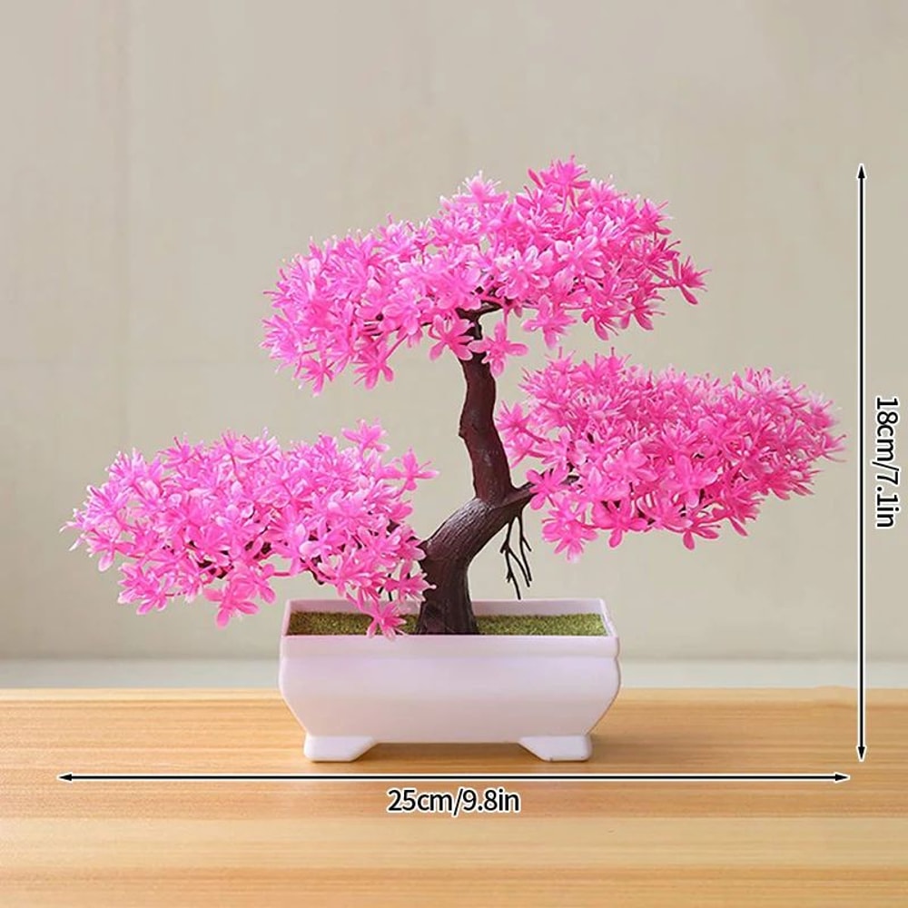 Artificial Bonsai Potted Plant Realistic Mini Tree Decor For Home Office Garden Display 22