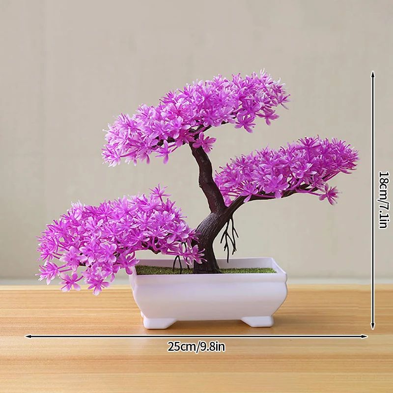 Artificial Bonsai Potted Plant Realistic Mini Tree Decor For Home Office Garden Display 23