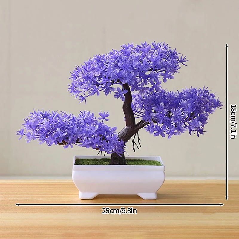 Artificial Bonsai Potted Plant Realistic Mini Tree Decor For Home Office Garden Display 25