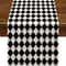 Black White Buffalo Plaid Linen Table Runner Diamond Lattice Farmhouse Table Decor For Kitchen P 5