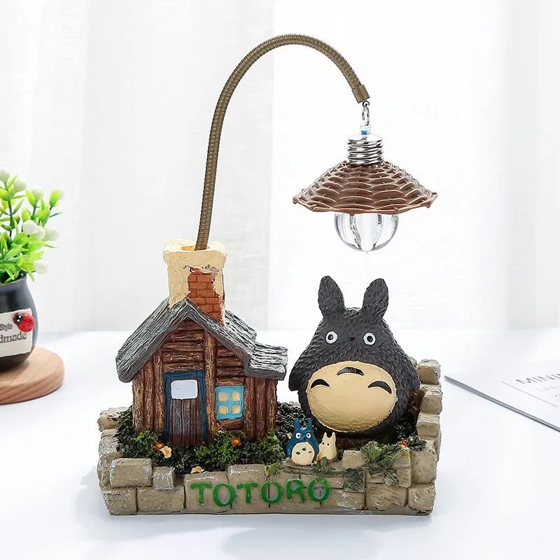 Cartoon Anime Wooden House Night Light Cute LED Desk Lamp For Room Office Gift Decor 2