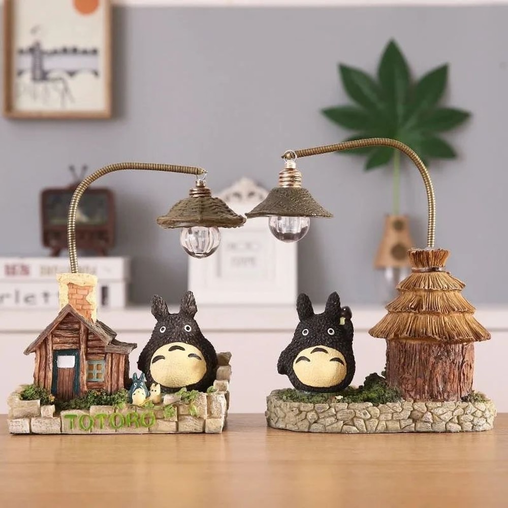 Cartoon Anime Wooden House Night Light Cute LED Desk Lamp For Room Office Gift Decor 1