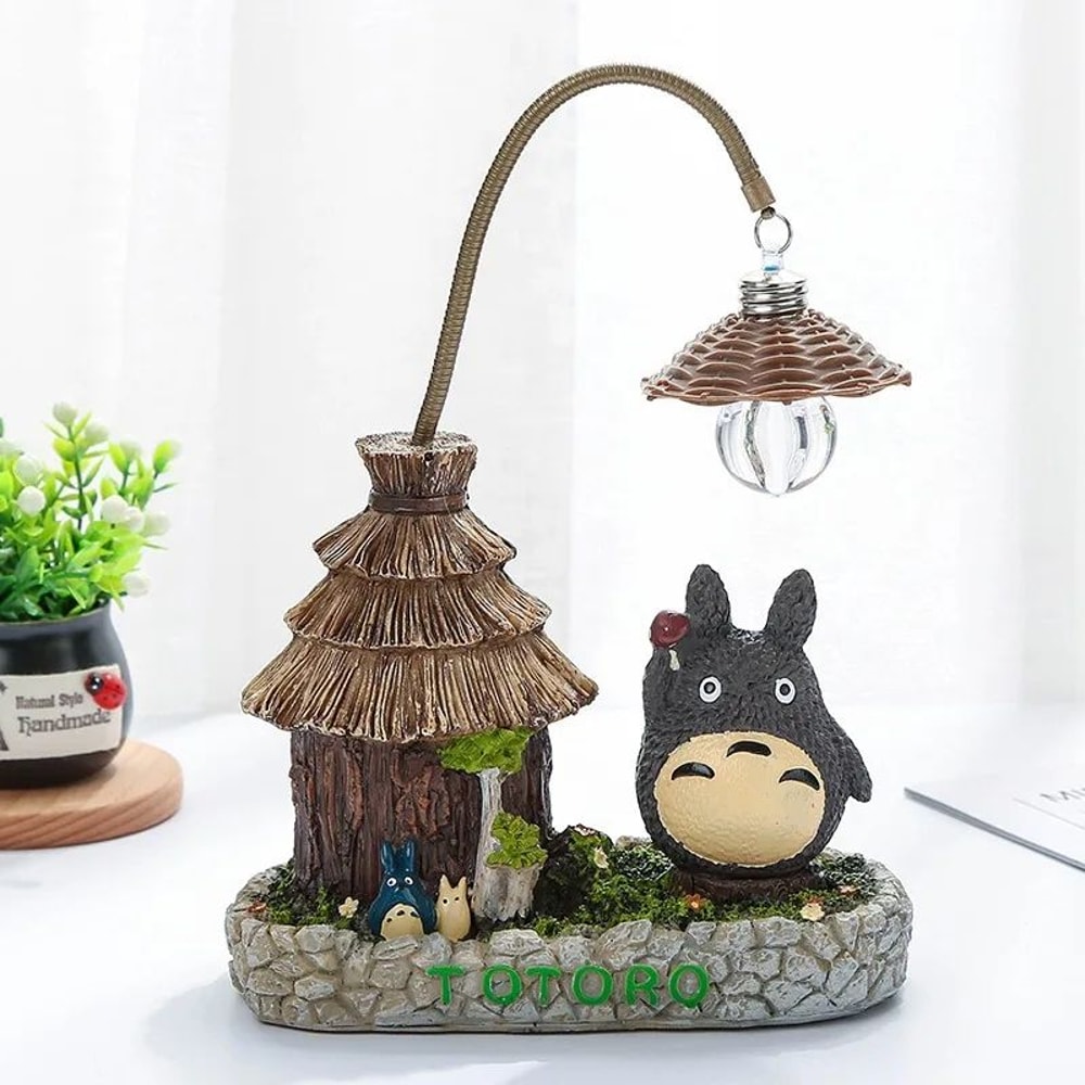 Cartoon Anime Wooden House Night Light Cute LED Desk Lamp For Room Office Gift Decor 4