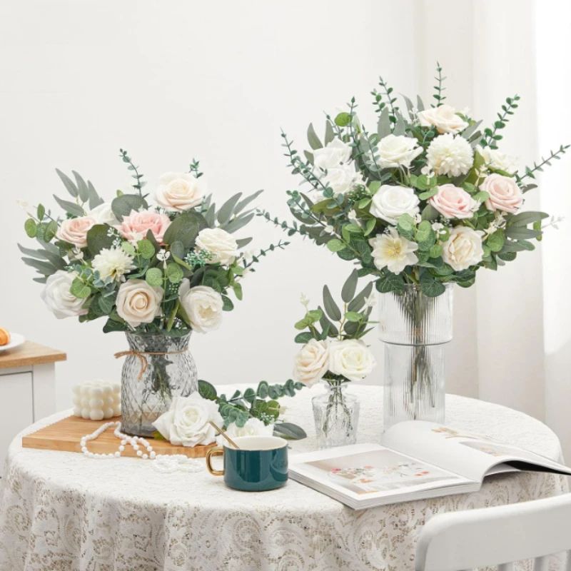 Lush Evergreen Artificial Eucalyptus Stem Set Realistic Greenery Decor For Weddings Modern Home S