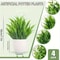 FreshBloom Mini Artificial Bonsai Plant Set 4 Pack Realistic Greenery For Home Office Farmhouse D 3