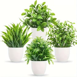 freshbloom mini artificial bonsai plant set – 4 pack realistic greenery for home, office & farmhouse decor