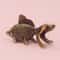 Golden Fortune Brass Goldfish Figurine Retro Lucky Ornament For Home Desk Tea Pet Decor 1