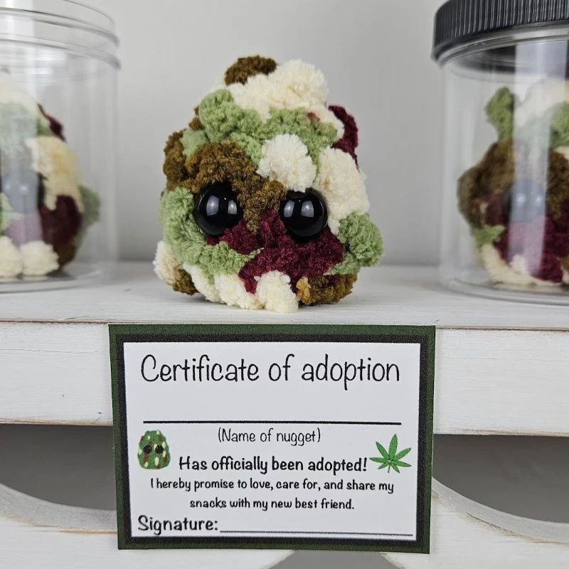 Best Buds Weed Nugget Plush In Jar Cute Handmade Mini Stuffed Decor Gift 5