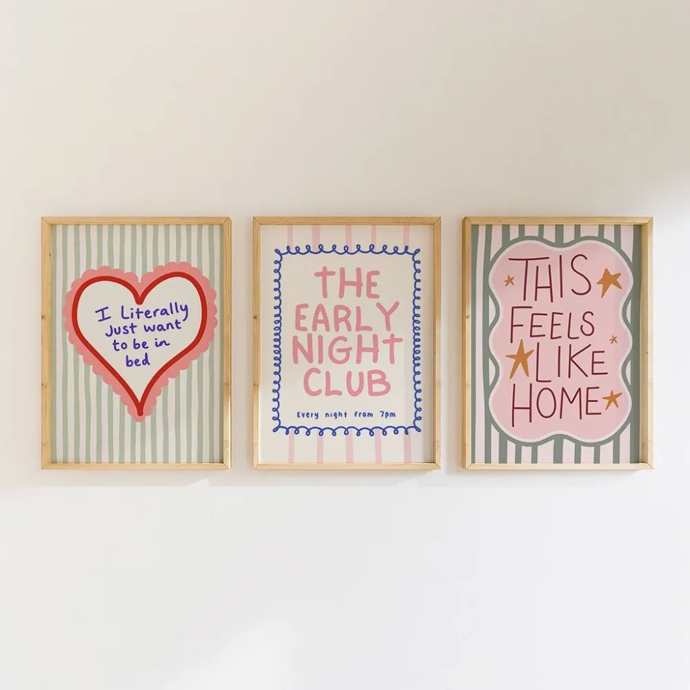 Vibrant Quote Canvas Wall Art Set Modern Typography Prints For Playful Home Decor 0