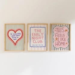 vibrant quote canvas wall art set – modern typography prints for playful home decor