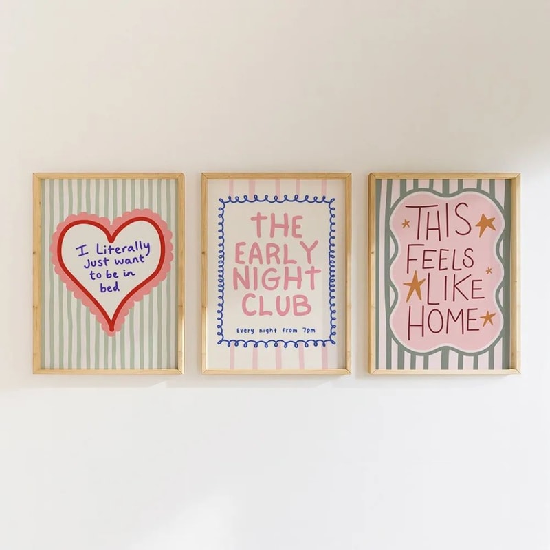 Vibrant Quote Canvas Wall Art Set Modern Typography Prints For Playful Home Decor 0