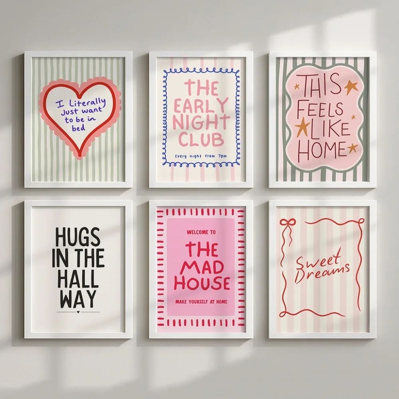 Vibrant Quote Canvas Wall Art Set Modern Typography Prints For Playful Home Decor 7