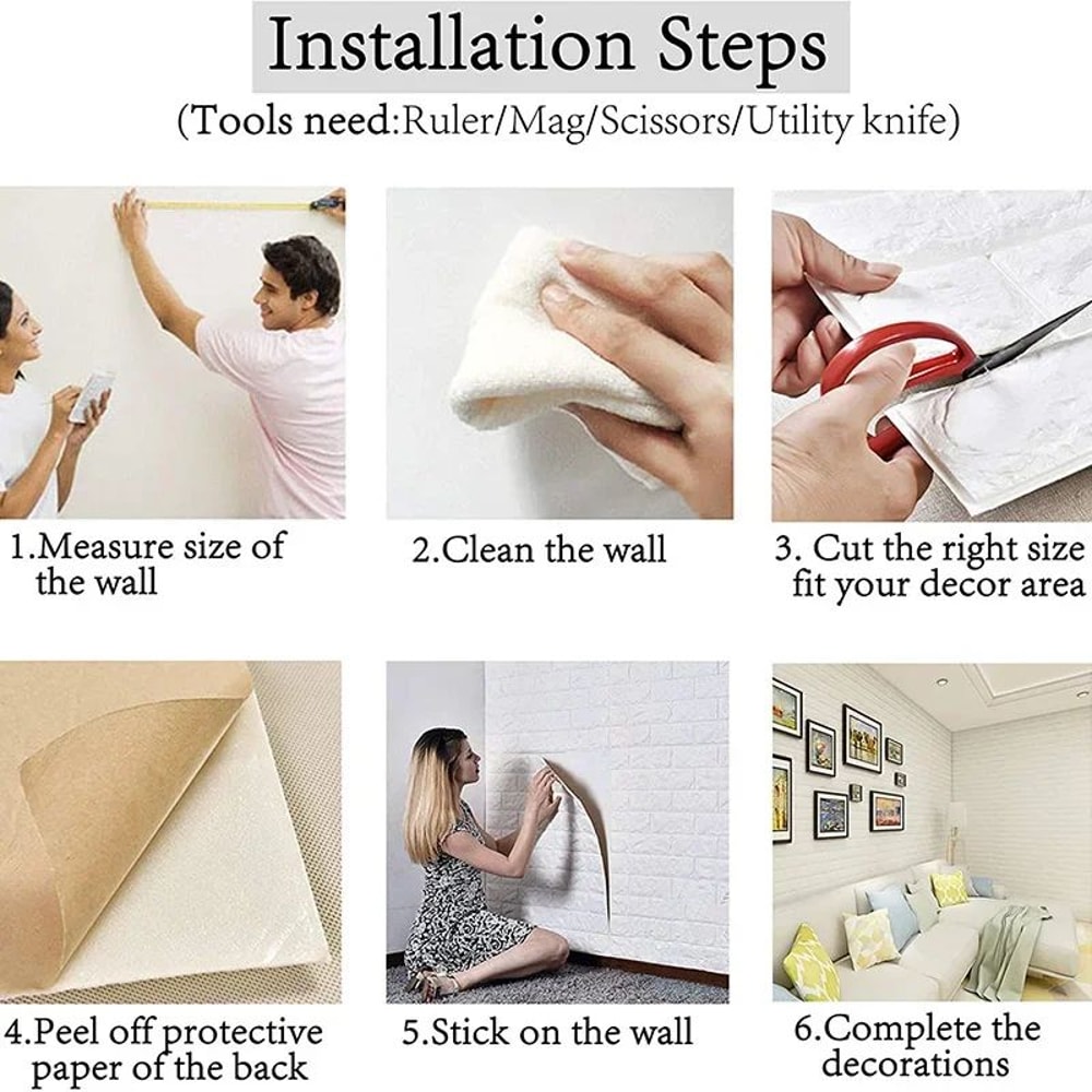 FlexiBrick 3D Foam Wall Panels SelfAdhesive Waterproof Brick Wallpaper For Stylish Home Interiors 4