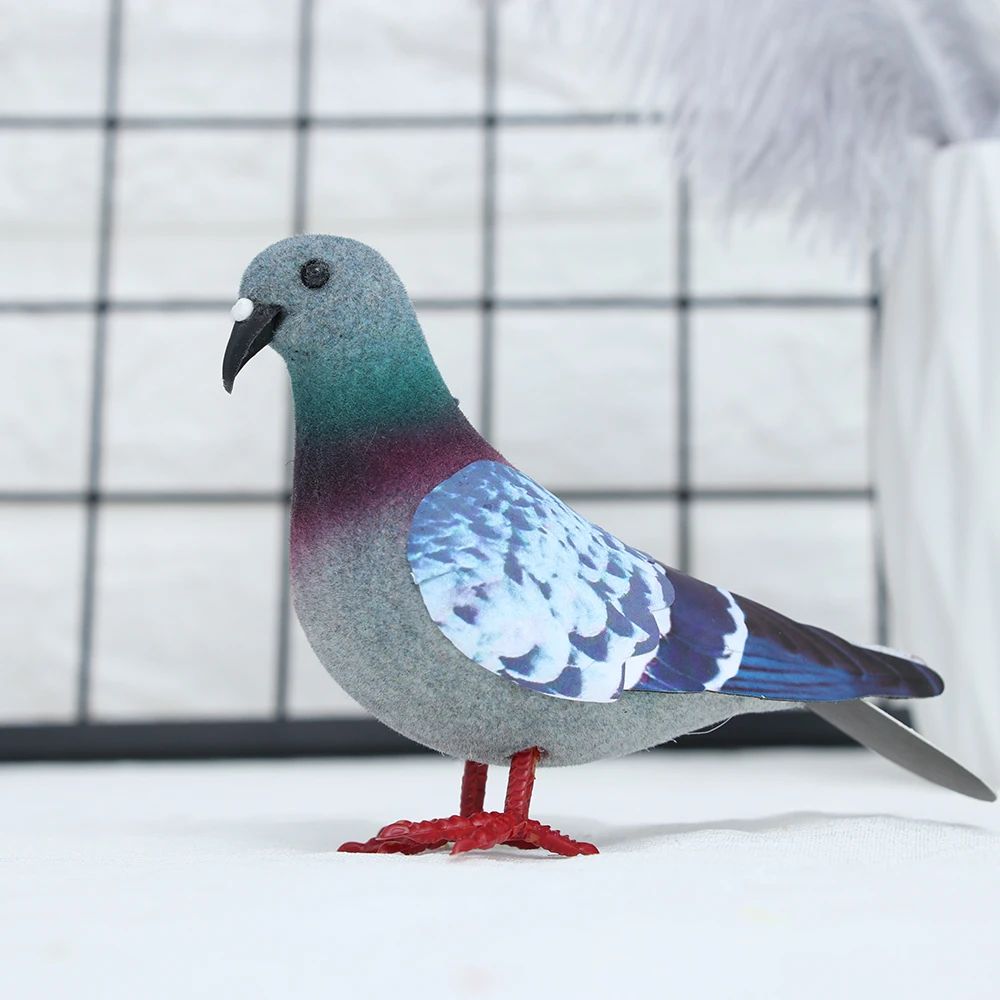 Lifelike Grey Dove Decorative Figurine Realistic Artificial Bird For Home Events Photography Prop 2