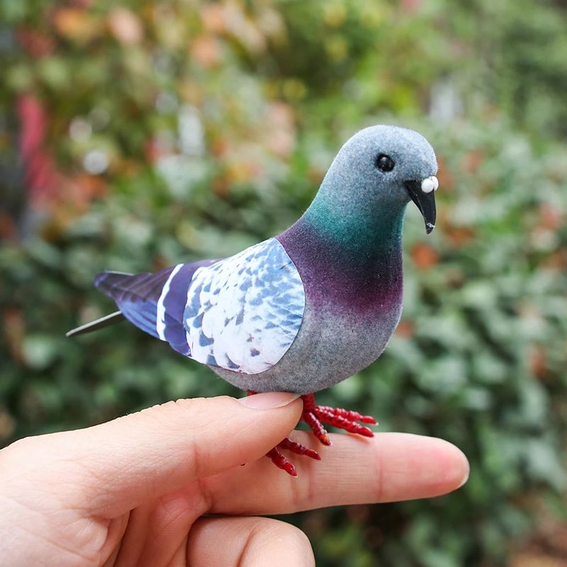 Lifelike Grey Dove Decorative Figurine Realistic Artificial Bird For Home Events Photography Prop 1